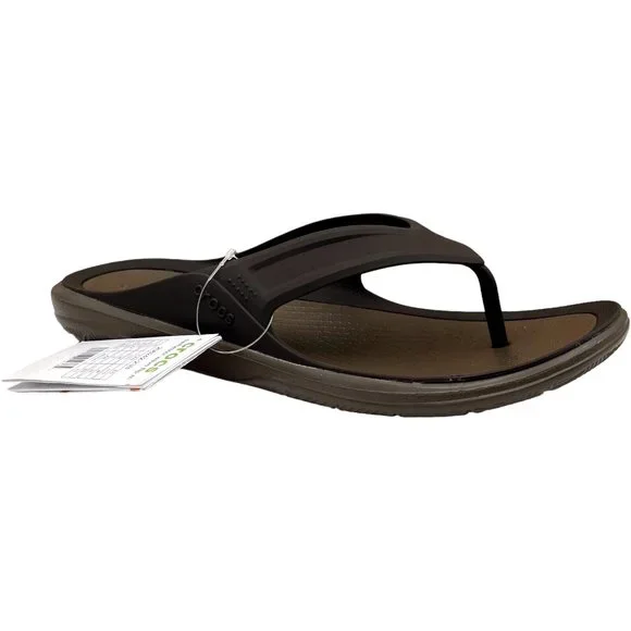 Men\'s Swiftwater Crocs Sandals - Brown and Black Size 12. CROCS | Shoes | Crocs Swiftwater Brown Mesh Fisherman Deck  main image 3